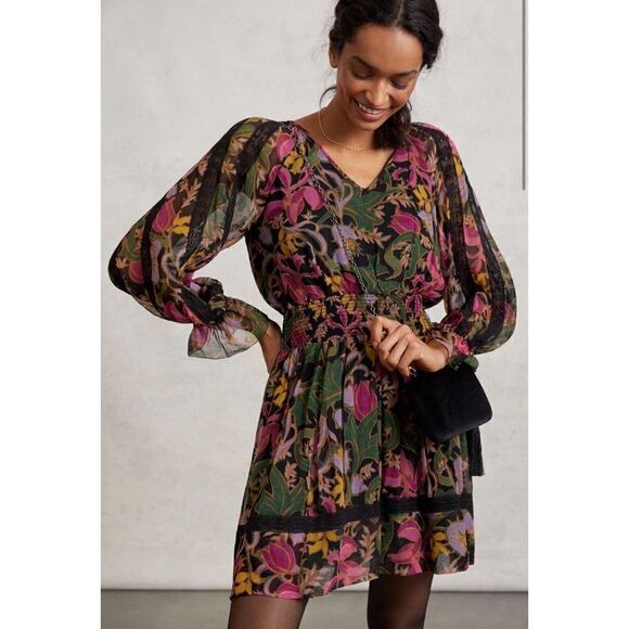 Anthropologie - Genevieve Lace Mini Dress Size XSP - Picture 1 of 9